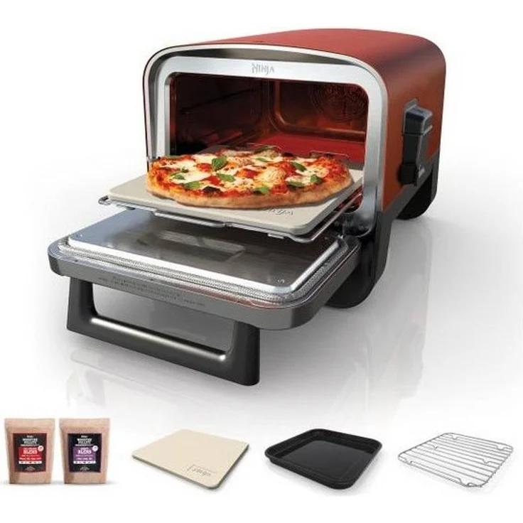 NINJA Pizzaofen Ninja OO101DE Woodfire Ofen für Outdoor-Kochen, 8-in-1 Kochvielfalt, bis zu 370 °C, intensives Aroma, schnelle Zubereitung, schwarz - Preisvergleich