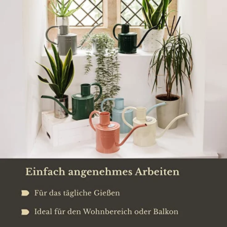 Kent & Stowe Gießkanne Grau 1L Stahl, Präzises Gießen – Bild 3