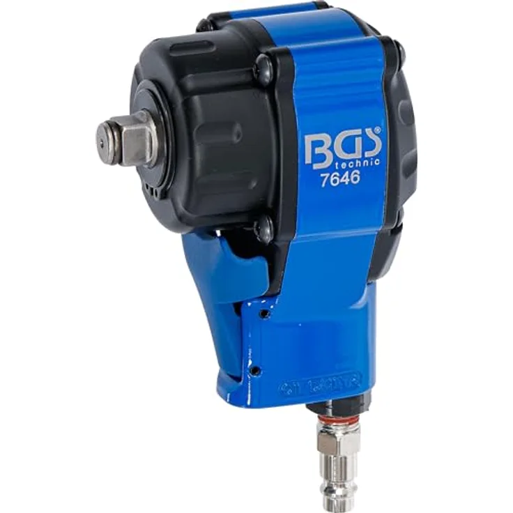 BGS 7646 Mini-Druckluft-Schlagschrauber, 12,5 mm (1/2"), 500 Nm max. Lösemoment, ergonomischer Handgriff, vibrationsarm