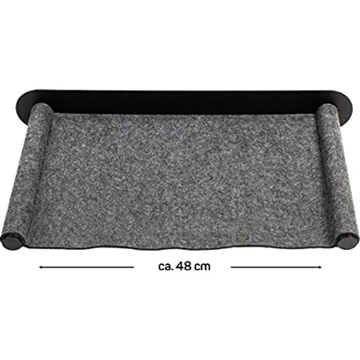 CanadianCat Company | Katzenhängematte aus Filz mit Wandmontage | ca. 65 x 35 x 10 cm | Anthrazit | Kletterwand Liegemulde Wandliege Katzenbett aus Filz – Bild 5