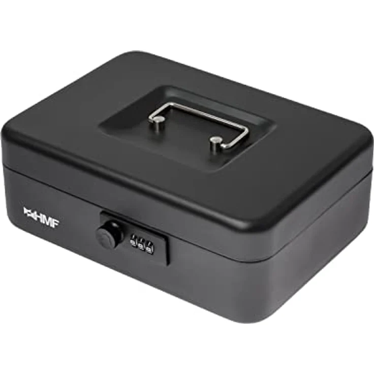 HMF 20017-02 Geldkassette abschließbar mit Zahlenschloss | 25 x 18 x 8,5 cm | Schwarz – Bild 3