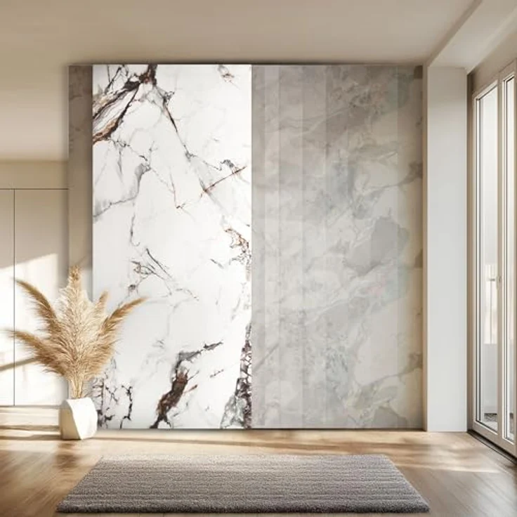 HEXIM Marmorplatten Optik 2 Stück 280x122 cm SPC Kunststoff, Granit Steinoptik für Innen & Außen, Duschrückwand und Küchenrückwand, einfach zu montieren, 6,84 m², Modell 2012A A-Serie – Bild 1