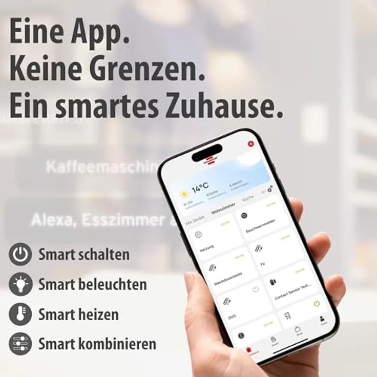 Brennenstuhl Connect RM A 3020, WiFi Rauchwarnmelder mit 85 dB Alarmton, inklusive Befestigungsmaterial – Bild 8