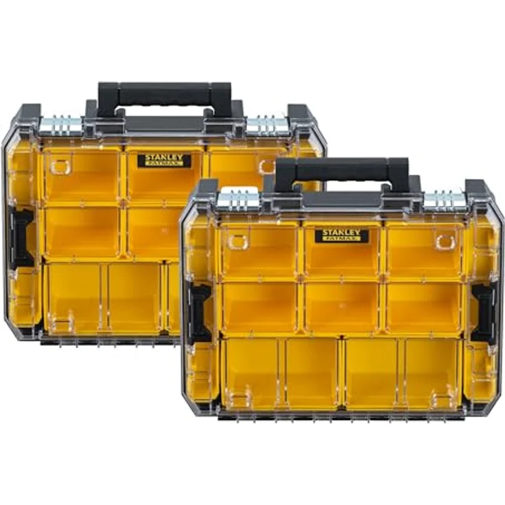 Stanley fatmax pro-stack™ Organizer Duo-Pack, System-Koffer mit 10 herausnehmbaren Schalen und 20 kg Belastungskapazität – Bild 2