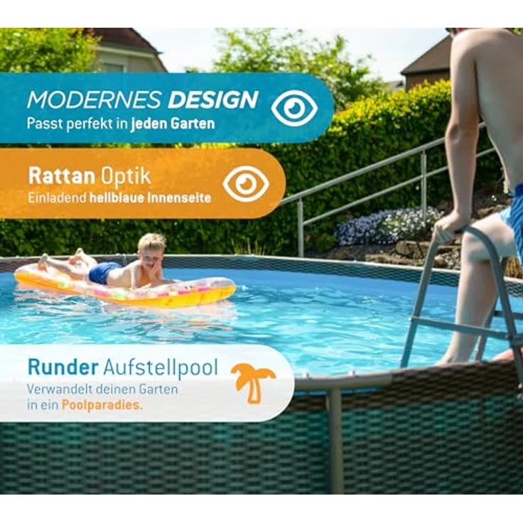 Summer Waves Rundpool Active Frame Swimmingpool'' ''Ø 457 x 106 cm, braun'''' – Bild 4
