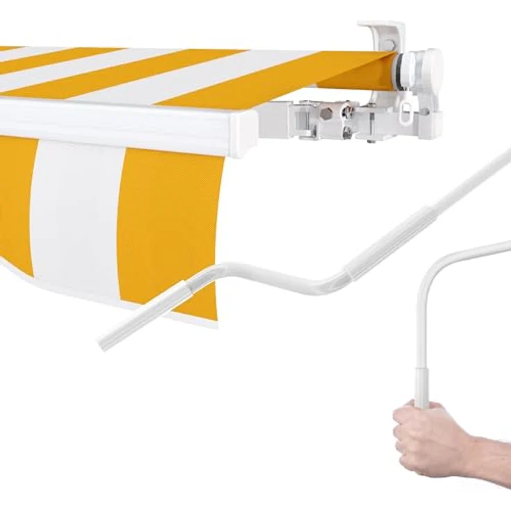 Paramondo Markise Gelenkarm Markise Easy 350x250 cm gelb weiß – Bild 2
