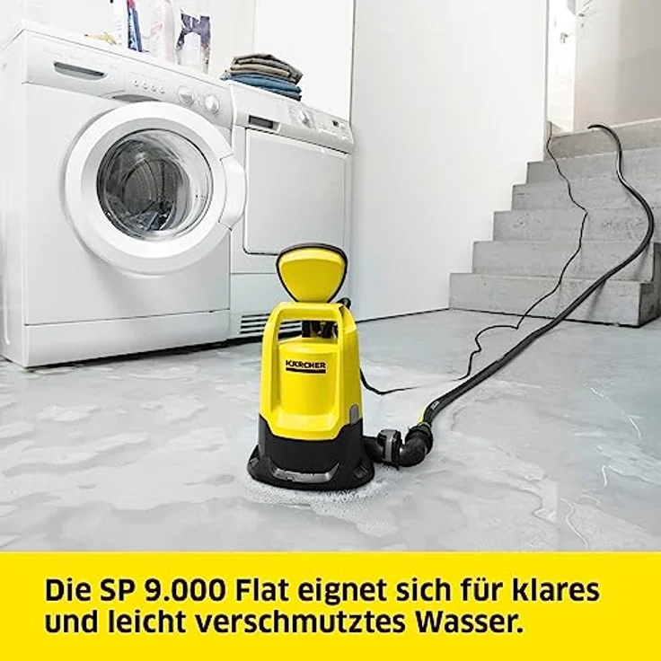 Kärcher Flachsaugende Tauchpumpe SP 9.000 Flat, Tauchpumpe für klares und leicht verschmutztes Wasser, mit Gleitringdichtung, klappbaren Standfüßen, 1"-, 1 1/4"- und 1 1/2"-Schlauchanschluss.Fatalf. – Bild 4