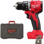 Milwaukee M18 BLDDRC-0X, Kompakter bürstenloser Bohrschrauber mit 60 Nm Drehmoment, LED-Beleuchtung und Metallfutter, im Koffer (ohne Akku und Ladegerät)
