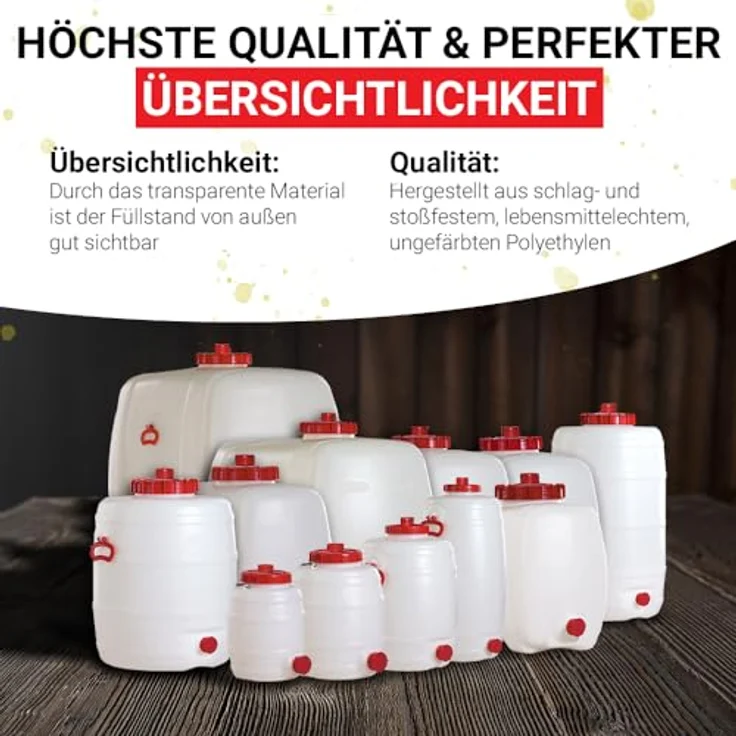 Graf Regentonne Getränkefass rund, starkwandige Ausführung für Einwecken / Party / Camping, bruchsicher, verschiedene Größen, bewahrt Aroma, auch für Wein / Saft – Bild 6