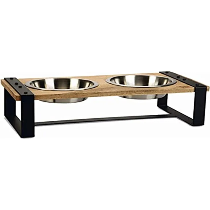 Beeztees K&Bz Hundegeschirr, Holz, Karint, 48 x 22 x 18 cm, 2 x 650 ml, Braun, 2000 g