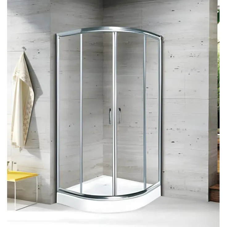 AEA Eckdusche 120x120 cm, Duschkabine mit transparenter Duschtür und platzsparender Eckmontage