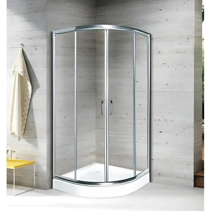 AEA Eckdusche 120x120 cm, Duschkabine mit transparenter Duschtür und platzsparender Eckmontage