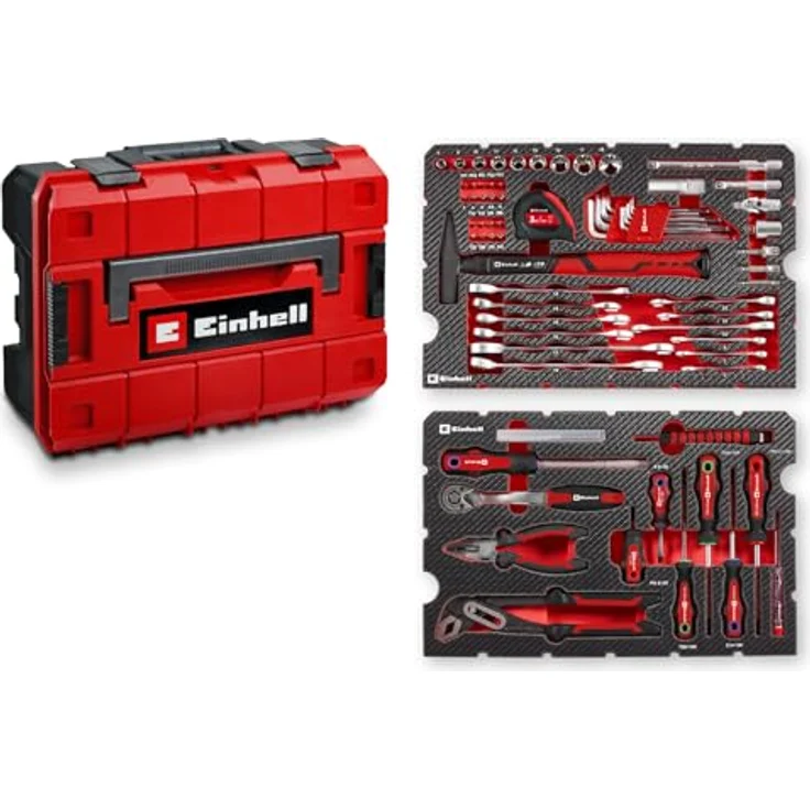Einhell E-CASE 80-tlg. Werkzeugkoffer (Werkzeug-Set im robusten, stapelbaren Kunststoffkoffer) – Bild 1