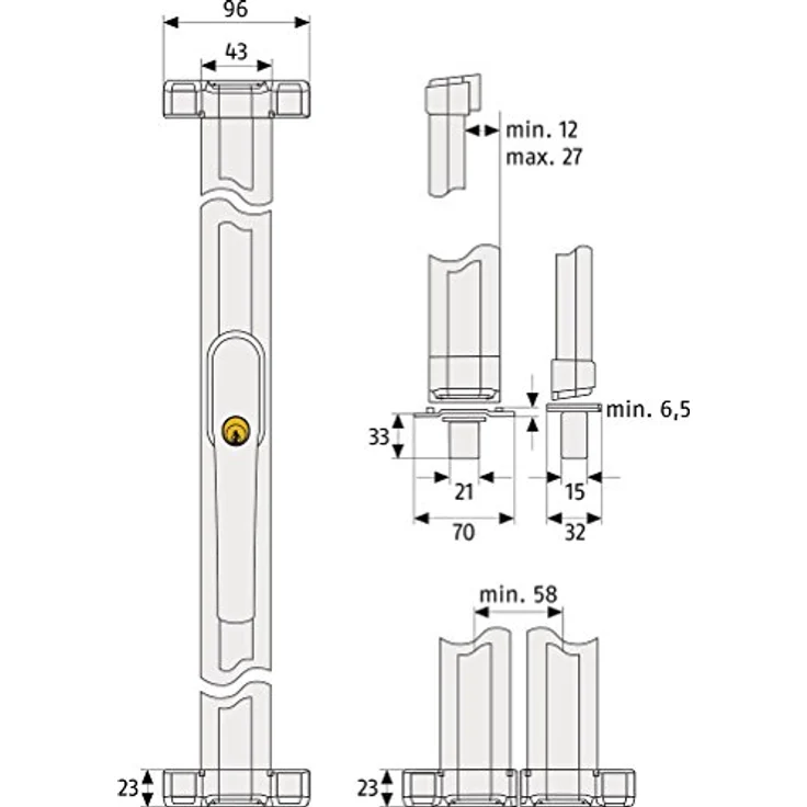Stangen-Set für ABUS FOS550 & FOS650 : Weiß Stangen-Set Nr. 2 – Bild 4