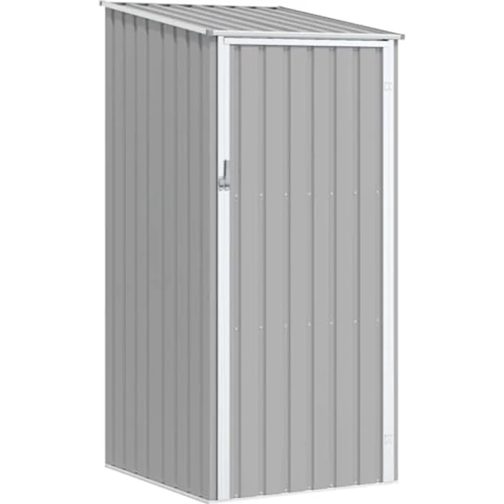 vidaXL Gerätehaus Grau 87x98x159 cm Verzinkter Stahl, ideal zur Aufbewahrung von Gartenwerkzeugen und -möbeln – Bild 1