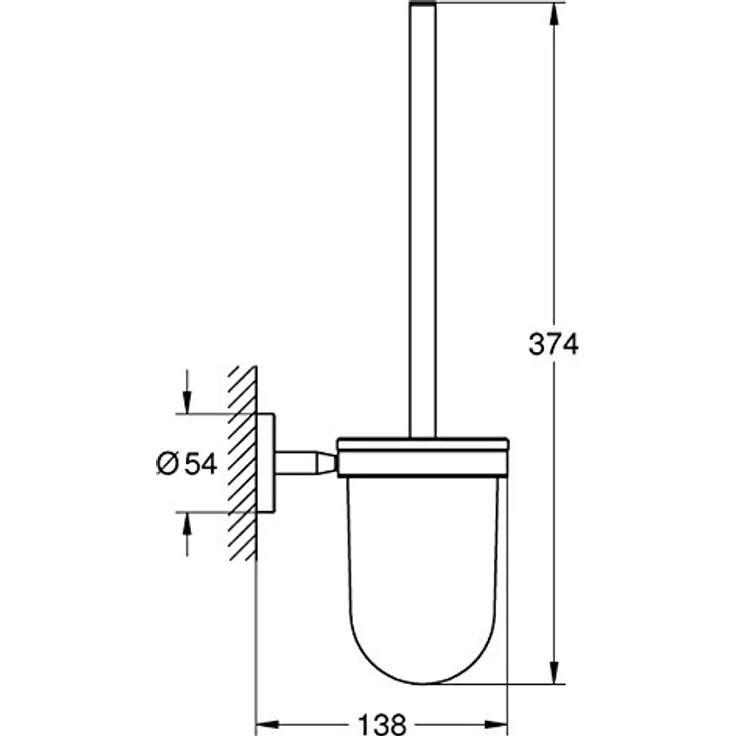 Grohe, Toilettenbürste, WC-Bürstengarnitur GROHE BauCosmopolitan chrom 40463001 – Bild 2