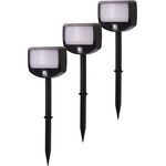 Northpoint LED Batterie Strahler Fluter Sicherheitsleuchte 3er Set mit Funk-Aktivierung Bewegungsmelder Dämmerungssensor (Outdoor)