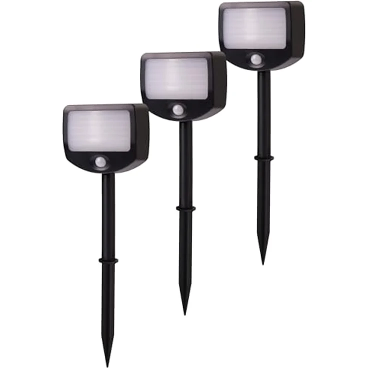 Northpoint LED Batterie Strahler Fluter Sicherheitsleuchte 3er Set mit Funk-Aktivierung Bewegungsmelder Dämmerungssensor (Outdoor) – Bild 1