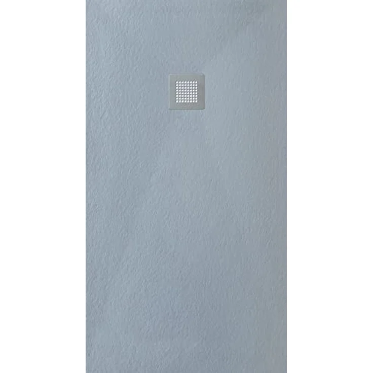 VERONI Duschwanne Kompositstein mit Schiefer-Muster, flach 160 x 90 x 3 cm, grau, rutschhemmend und antibakteriell – Bild 2