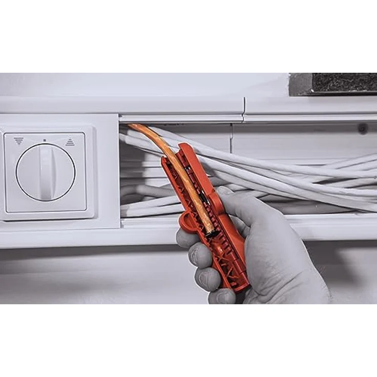 WEICON 52000010 Cable-Stripper No.10 | Netzwerkkabel Abisolierer | Hochwertiger praktischer Entmanteler für Datenkabel Netzwerkleitungen Cat 5 6 7 Kabel, Rot, 0, 069Kg – Bild 6