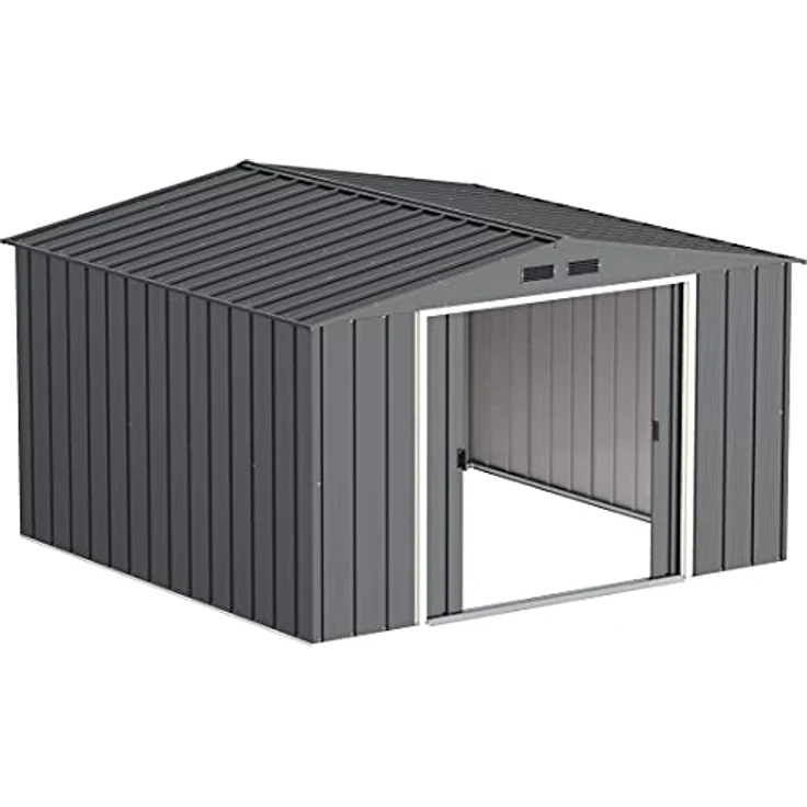 Duramax ECO 10 x 10 (9.16 m²) Metallgerätehaus, feuerverzinktes Metall gerätehaus - Geräteschuppen, verstärkte Dachkonstruktion, wartungsfreier und wetterfester Metallschuppen, Anthrazit – Bild 4
