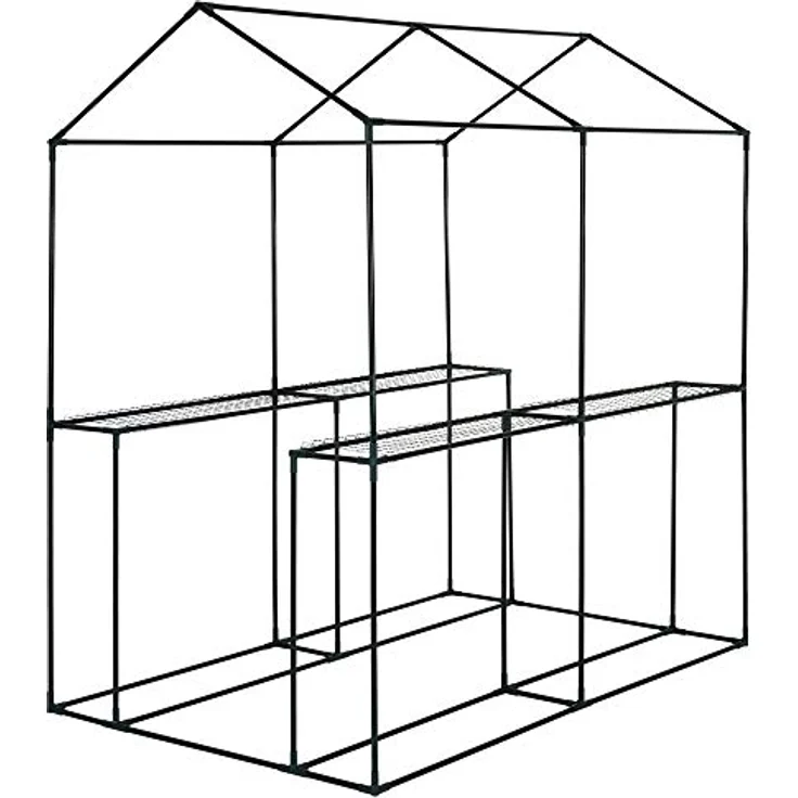 Gardebruk Foliengewächshaus 2,23m² 4 Ablagen aufrollbare Tür Treibhaus Tomatenhaus Pflanzenhaus Anzucht 190x186x120cm – Bild 3