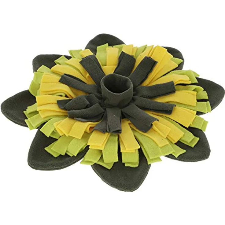 Kerbl 80747 Schnüffelteppich Sunflower gelb/grün, Durchmesser 40cm, 0.118 kg