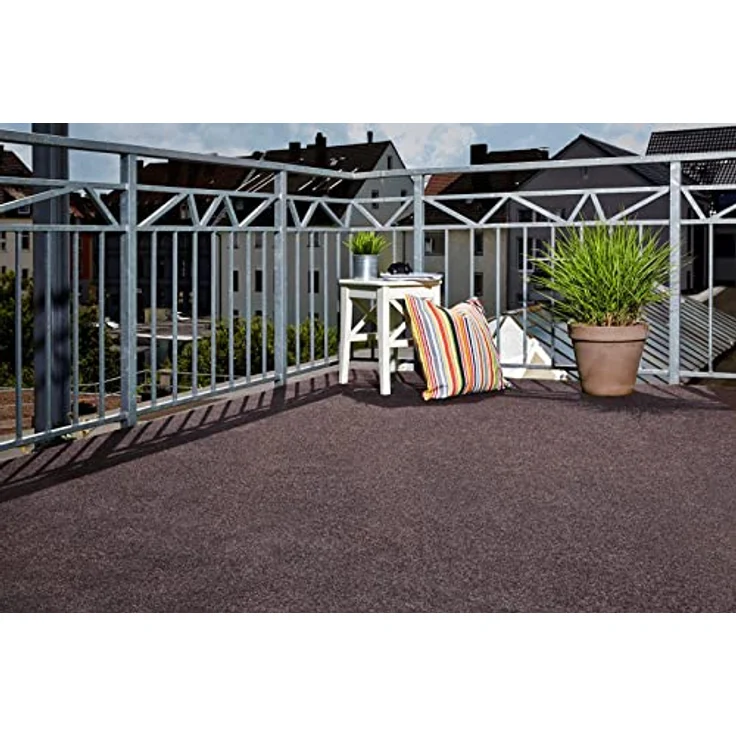 misento Rasenteppich Easy Kunstrasen strapazierfähig, robust, pflegeleicht mit Drainage Noppen braun, 300 x 200 cm – Bild 2