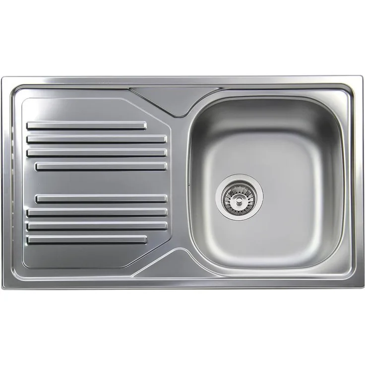SMEG LYP861S Küchenspüle Einbauwaschbecken 86 x 50 cm, 1 Schüssel + Abtropffläche, Edelstahl