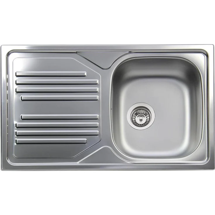 SMEG LYP861S Küchenspüle Einbauwaschbecken 86 x 50 cm, 1 Schüssel + Abtropffläche, Edelstahl