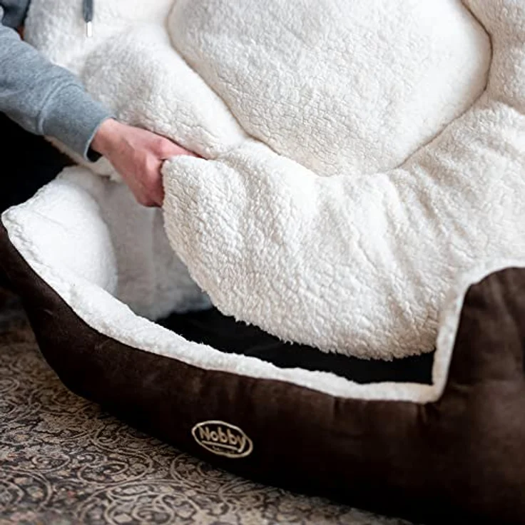 Nobby Komfort Bett TAIKA braun-wollweiß 86 x 70 x 24 cm – Bild 6
