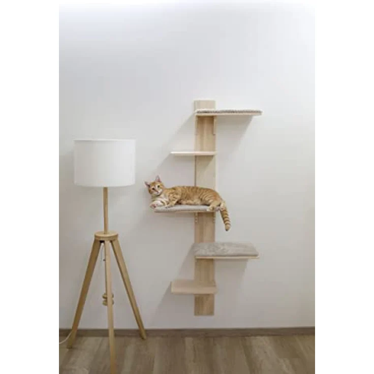 Kerbl Wandkratzbaum Timber, Liegeflächen Kissen, Trittbretter Kratzbrett, 150 cm – Bild 2