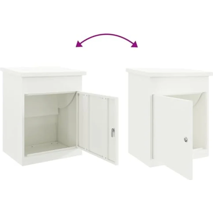 vidaXL Briefkasten, Stahl-Postkasten in Weiß, 47,5 x 38 x 59 cm, wasserdicht und robust – Bild 5