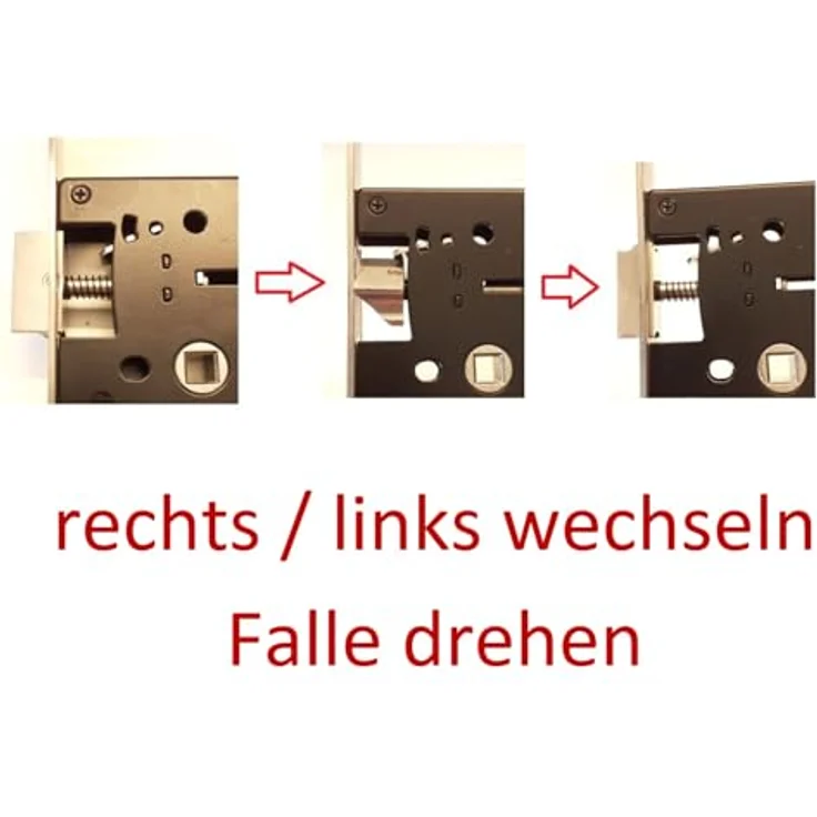 ROG garden-line Einsteckschloss für Gartentür RE/LI inkl. Edelstahl Griffe + Türschild und 3 Sicherheitsschlüssel, Universal verwendbar, Edelstahl, geeignet für Innen und Außen – Bild 5