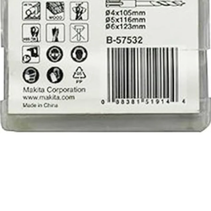 Makita Bohrerset Holz/Metall B-57532, 5tlg. SDS-PLUS HSS-TiN, Ø 3-6 mm – Bild 2