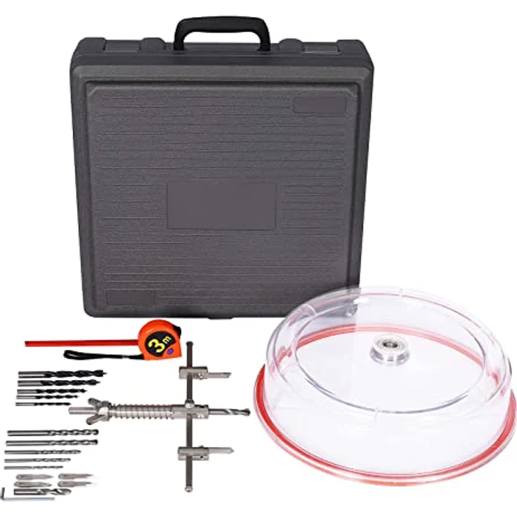 Wiltec Kreisschneider Ø40-200mm, Lochsägen-Set mit ABS-Staubschutz und 10 Bohrern – Bild 1