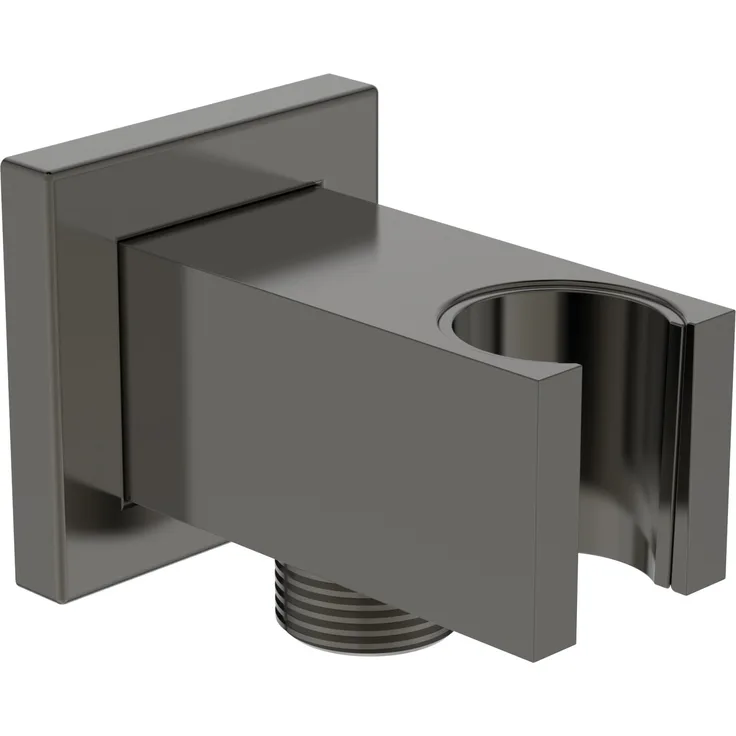 Ideal Standard Brausehalter Idealrain Atelier, eckig mit Anschluss, Magnetic Grey, kratzfest und langlebig