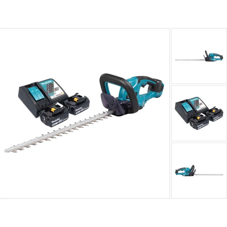 Makita DUH 507 RF2 Akku Heckenschere 18 V 50 cm + 2x Akku 3,0 Ah + Ladegerät, leistungsstarke Akku-Heckenschere mit elektrischer Motorbremse