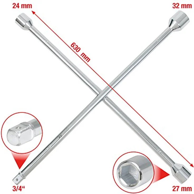 KS Tools Drehmomentschlüssel Radkreuzschlüssel für LKW 518.1155, 518.1155, matt satiniert – Bild 2