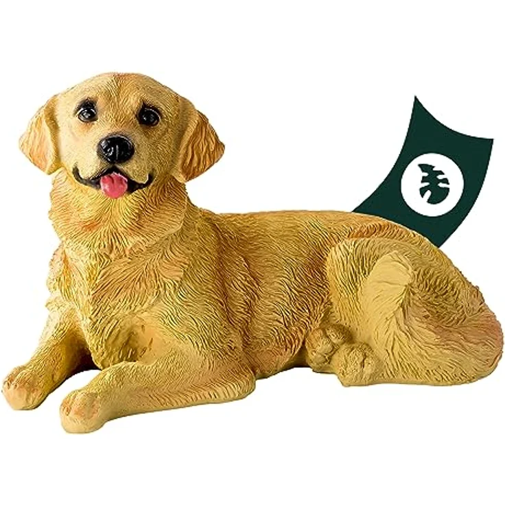 VERDOBA Deko Figur Hund, wetterfeste Gartenfigur aus Polyresin, Golden Retriever, 26,7 x 17,5 x 16,3 cm, handbemalt – Bild 1