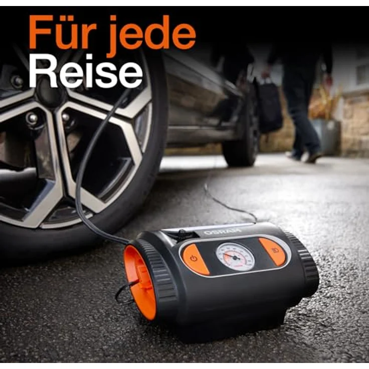 OSRAM OTI2110 Kompressor TYREinflate 2110, schnelles Aufpumpen unter 4 Minuten, ergonomisches Design mit 3 m Stromkabel und 60 cm Luftschlauch – Bild 8