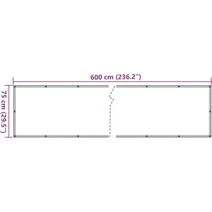 vidaXL Balkonsichtschutz Oxfordgewebe 75x600 cm Anthrazit – Bild 10