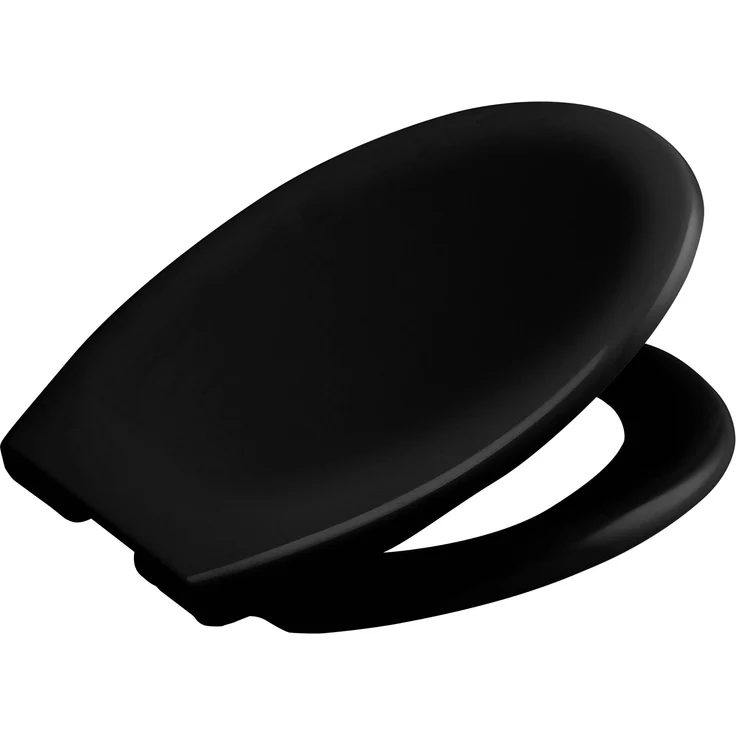 Euroshowers WC Sitz Soft Touch Soft Close, abnehmbar, Schwarz, Thermoplast