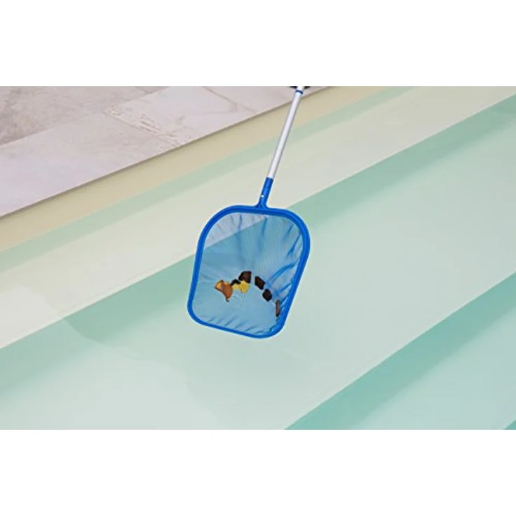 Steinbach Poolreinigung Laubkescher, mit Alustange 150 cm, blau, 240 x 320 mm, 061108 – Bild 4