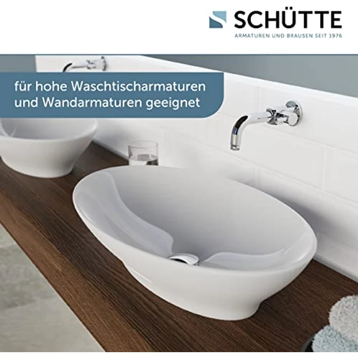 Schütte TASSONI BOWL Aufsatzwaschtisch 92551, ovale Spülschüssel, 59 x 40,5 cm, Weiß – Bild 5