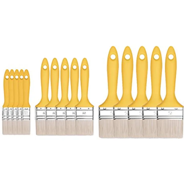 M7 Flachpinsel-Set 15-teilig, Breite 20mm-5 Stück, Breite 50mm-5 Stück, Breite 70mm-5 Stück, Malerpinsel Set mit Kunststoffgriff, Lackierpinsel 15PCS, Serie *37*, A0281-030500