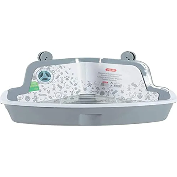 Zolux 206553 Ecktoilette für Nagetiere, groß, Grau, 43 x 32 x 20 cm