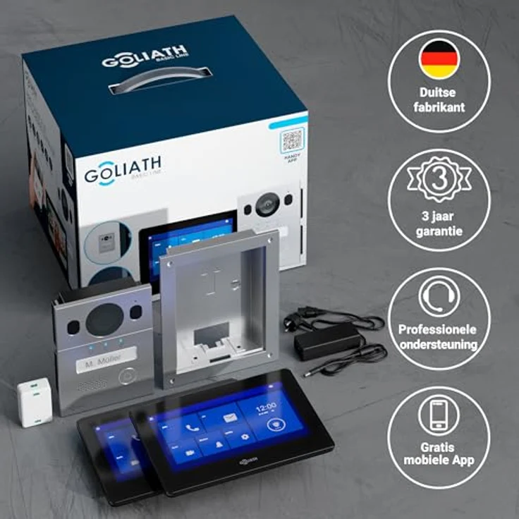 Goliath Intercom Basic Line 2-Draht Video-Türsprechanlage, FullHD, WLAN-Anbindung, Schwarz/Silber – Bild 5