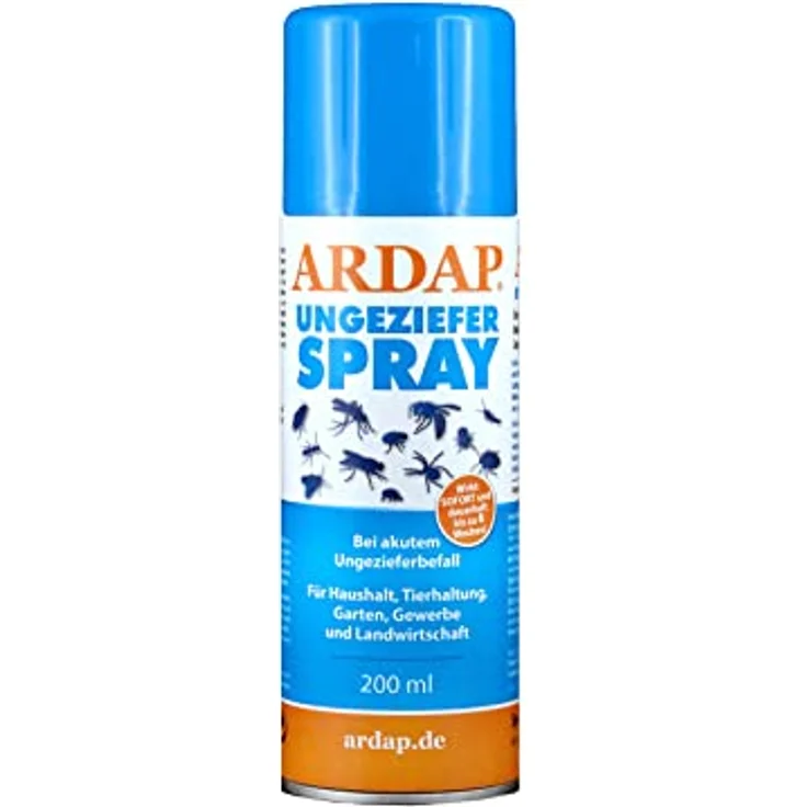ARDAP Ungezieferspray mit Sofort- & Langzeitwirkung 200ml - Insektenspray zur Bekämpfung von akutem Ungeziefer- & Insektenbefall - Bis zu 6 Wochen wirksamer Schutz – Bild 1