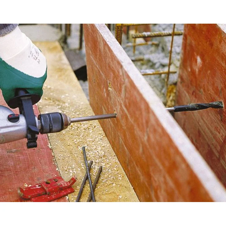 Wolfcraft Holzbohrer, 16 mm Durchmesser, 400 mm Länge, Schwarz, ideal für Betonverschalungen – Bild 2